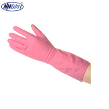 NMSAFETY длиннего домочадца тумака помыть использовать розовый латекс резиновые перчатки